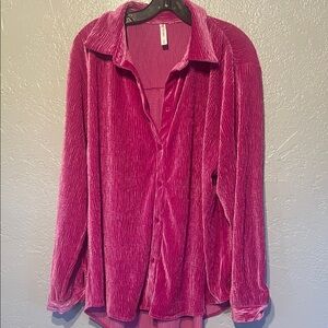 2 Velvet Button-Up Shirts